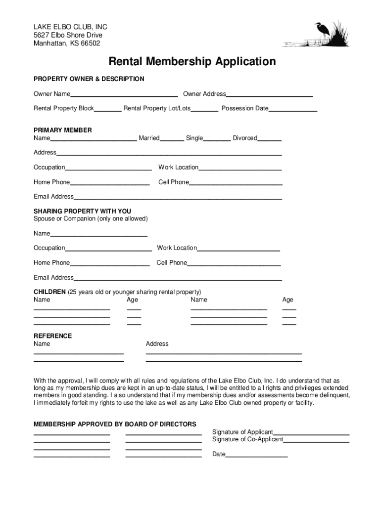 Fillable Online Lake Elbo, Elbo Shore Dr, Manhattan, KS, Services NEC