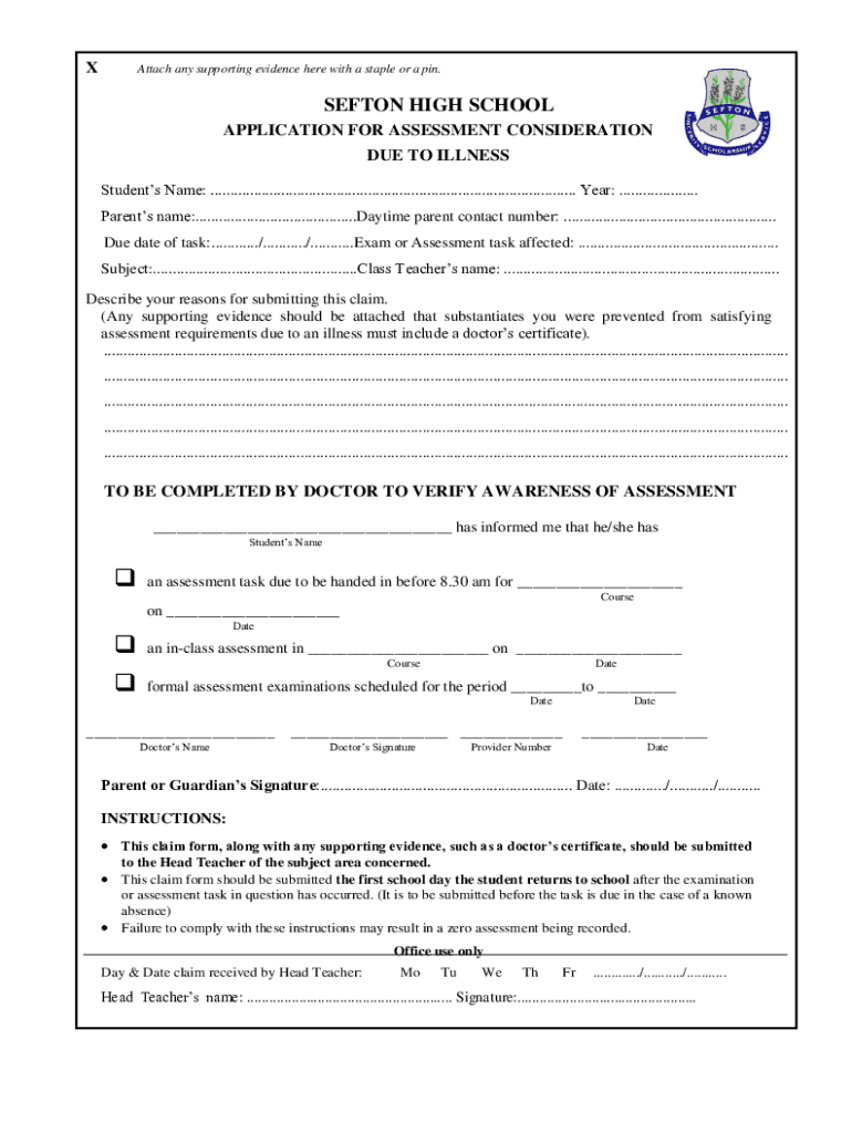 Fillable Online Special Consideration Form Department of Education