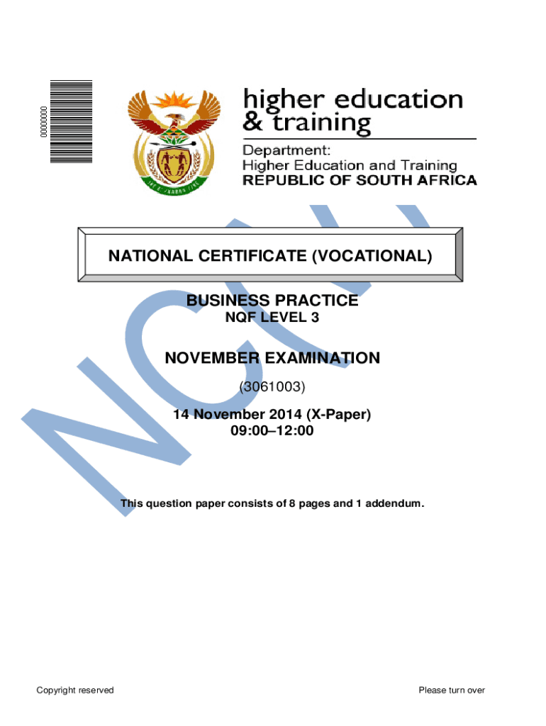 Fillable Online NCV Level 3 Question Papers and Memorandum My Courses