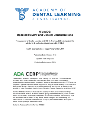 Fillable Online HIV/AIDS Infection Control for Dental Professionals - 2 ...