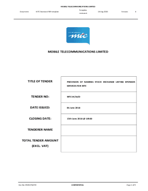 Fillable Online MTC gets the green light for IPO on Namibian Stock ...