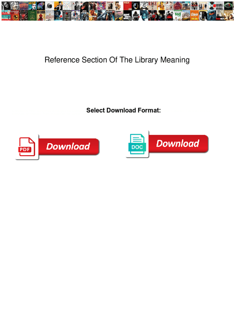 reference section in library meaning