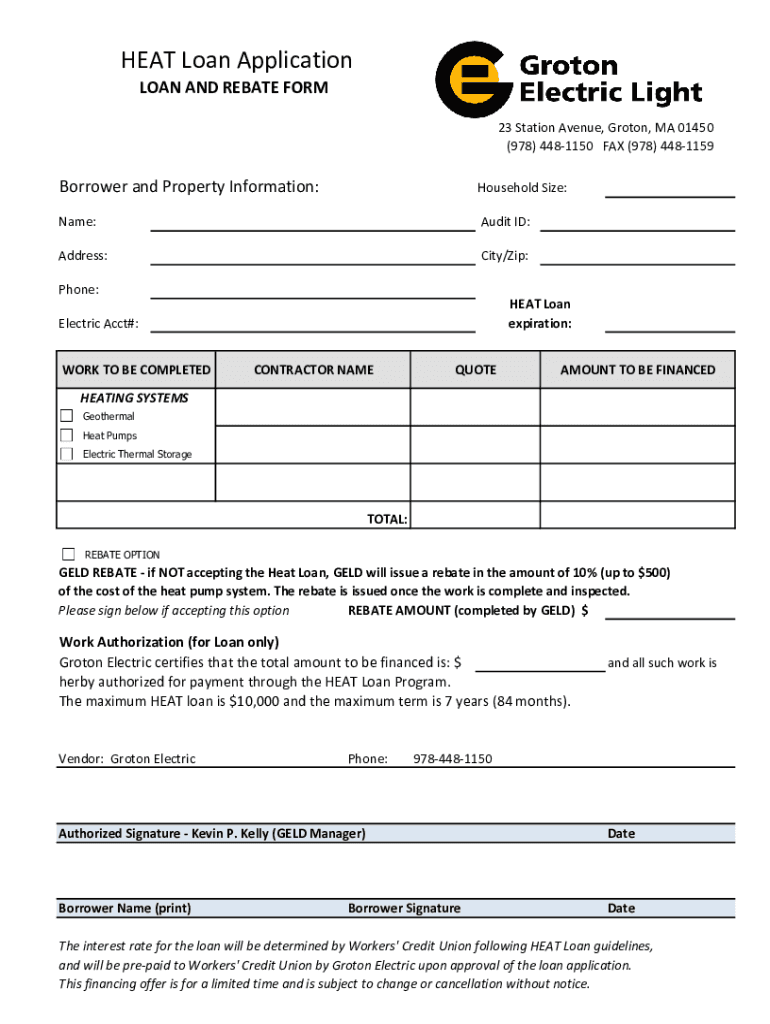 Fillable Online HEAT Loan Application Fax Email Print pdfFiller