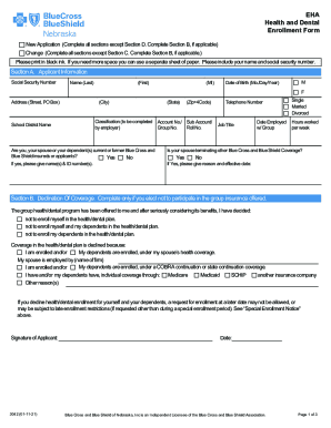 Fillable Online Group Health and Dental Enrollment Form (With Multiple ...
