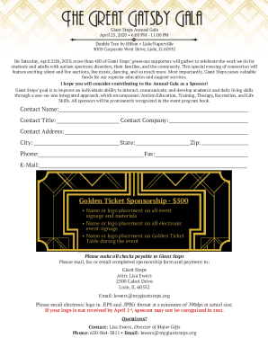 Giant Steps Annual Gala Sponsorship Form