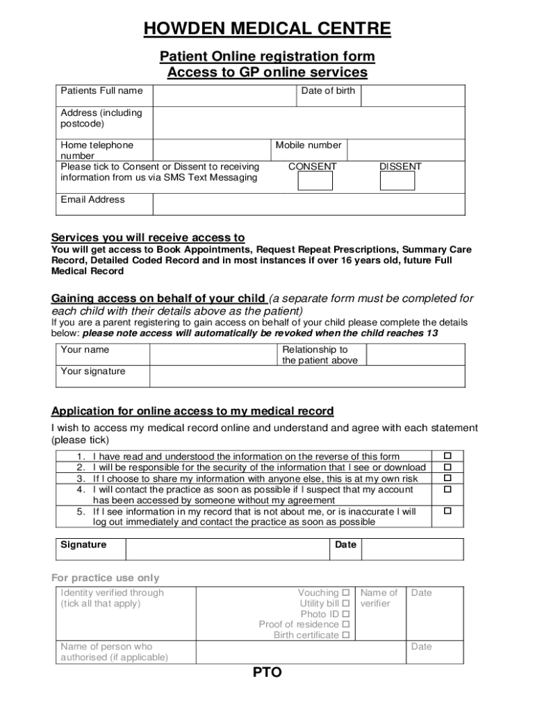 Fillable Online Patient Registration Form (PDF) Howden Medical Clinic Fax Email Print pdfFiller