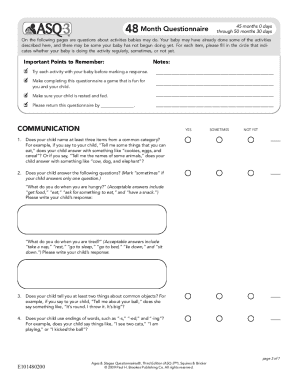 ASQ 3 48 Month ASQ-3 Information Summary - Child's name