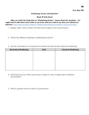 Fillable Online Weathering Erosion And Deposition Doodle Sheet Tpt Fax Email Print Pdffiller Fillable Online Weathering Erosion And Deposition Doodle Sheet Tpt Fax Email Print Pdffiller