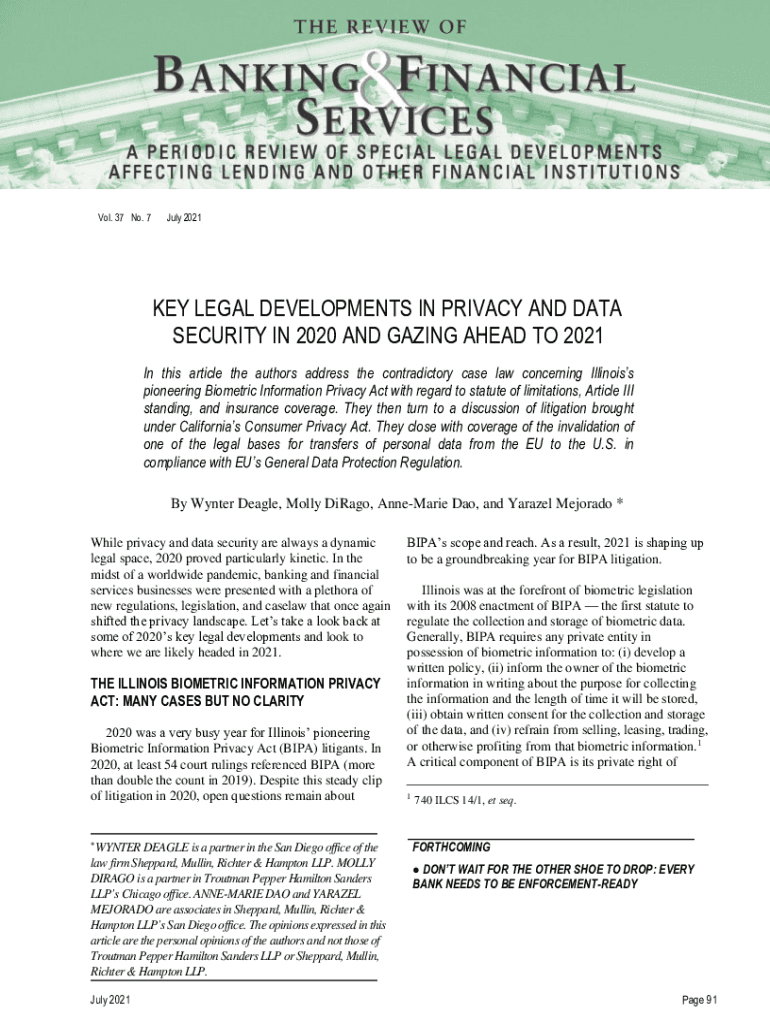 Fillable Online Key Legal Developments in Privacy and Data Security in ...