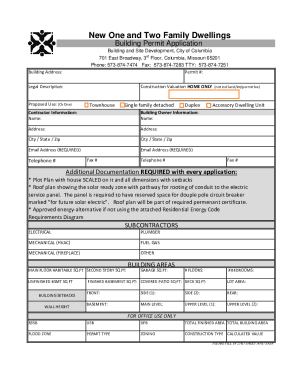 Fillable Online New One and Two Family Dwellings - Building Permit ...