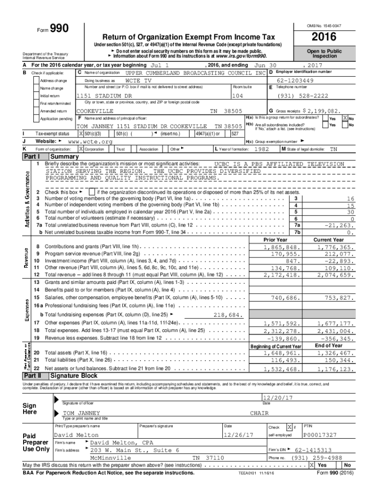 Fillable Online 2016 Form 990 (Schedule J) - IRS Fax Email Print ...