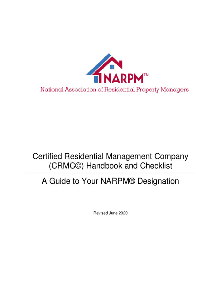 Fillable Online ertified Residential Management Company (CRMC)Handbook