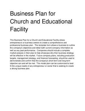 Church Sample Business Plan - Free Church Forms