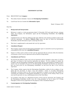 AMENDMENT LETTER From: IKKS INVEST (the Company) To