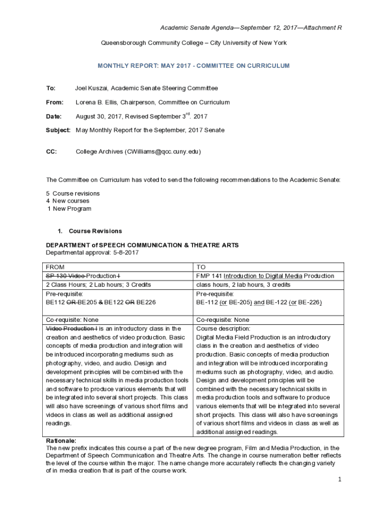 Fillable Online Past Agenda for the Academic Senate Queensborough
