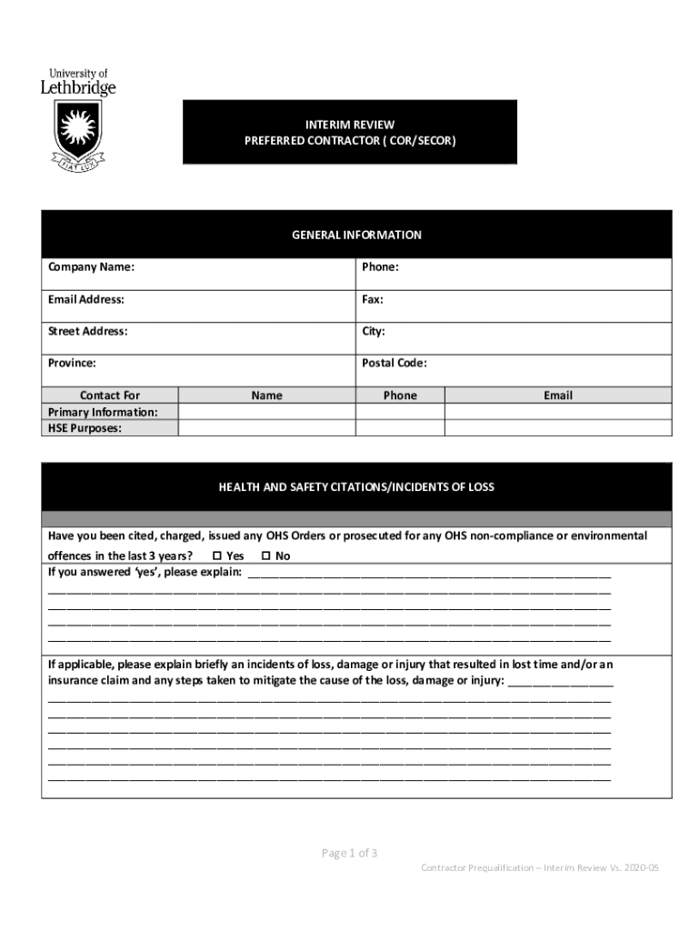 Fillable Online Who Is Responsible for Contractor Health and Safety