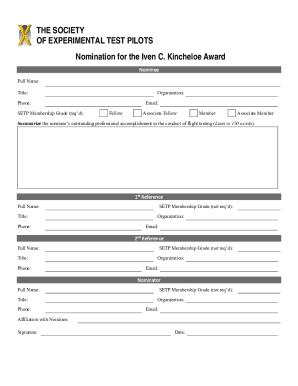 THE SOCIETY OF EXPERIMENTAL TEST PILOTS Nomination ...