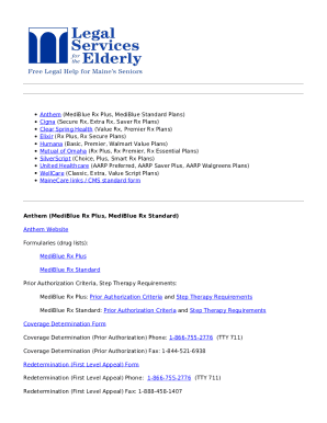 Formulary Links, Forms and Contacts