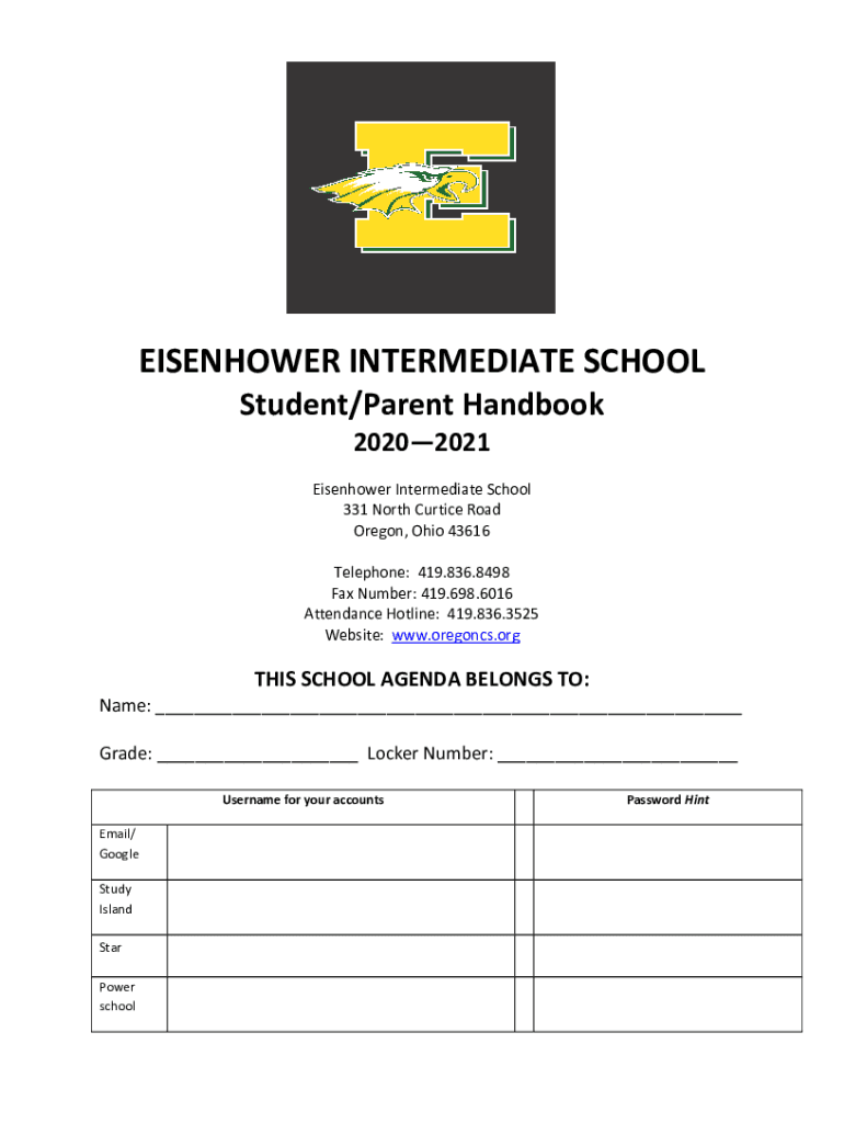 Fillable Online Eisenhower Intermediate School BackToSchool Supply