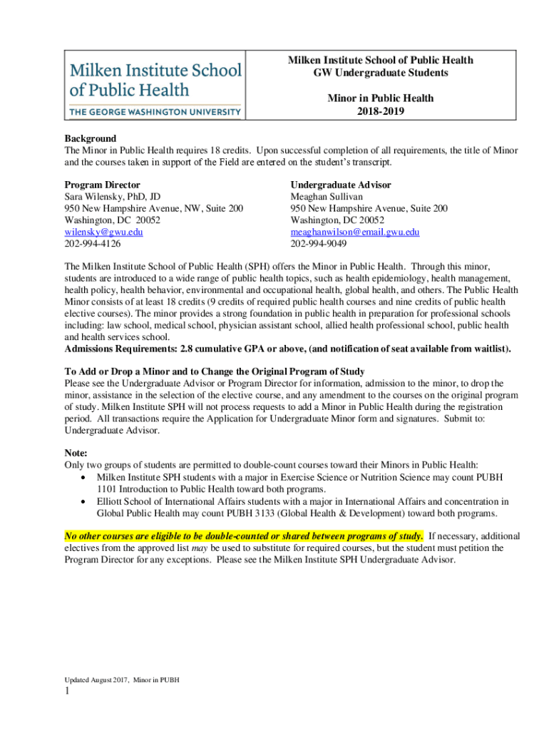 Fillable Online Washington University Online MPH Masters in