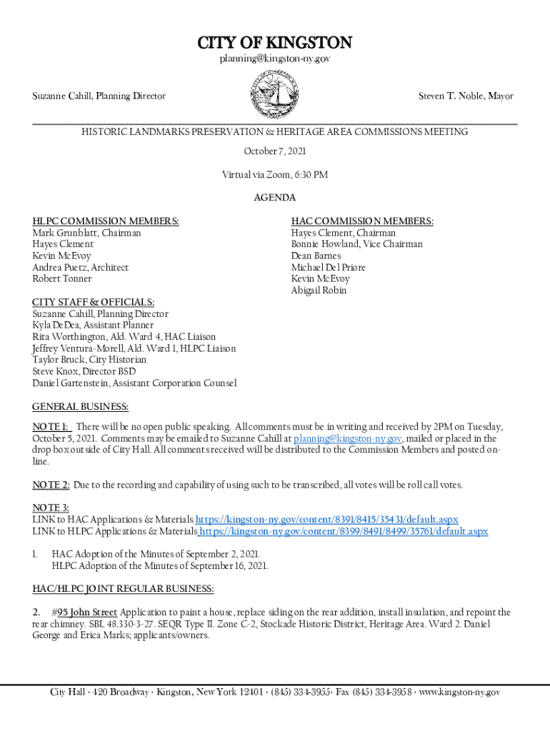 Fillable Online to the City of Kingston, NY Planning
