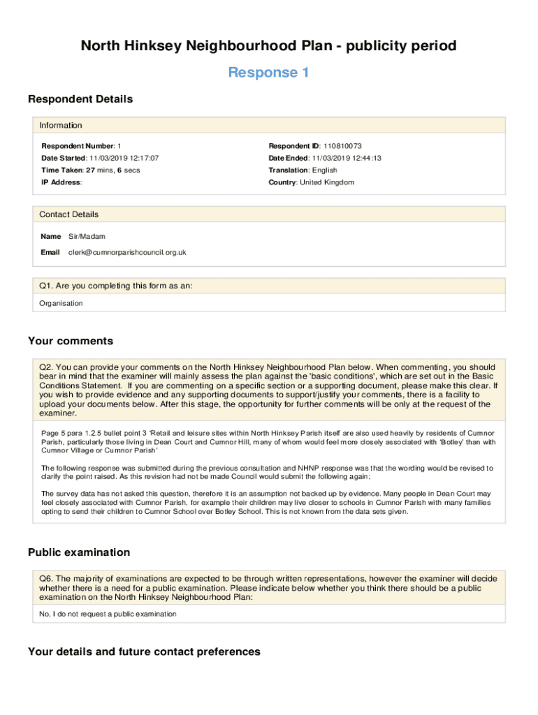 Fillable Online Wootton and St Helen Without Neighbourhood Plan Fax