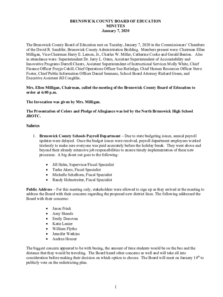 Fillable Online Here's what you missed at the Jan. 17 Brunswick County