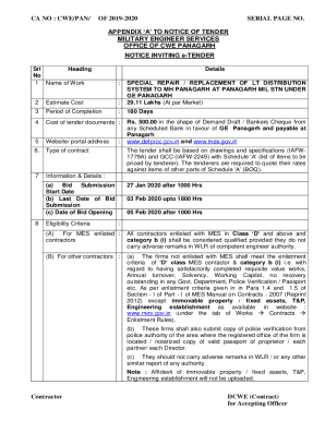 Fillable Online Tender PDF PDFPDFReceiptMoney Fax Email Print - pdfFiller