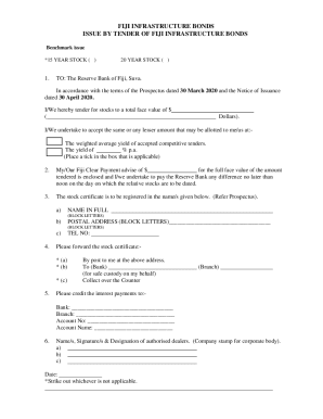 Fiji Infrastructure BondsTender Process - Ministry of Economy