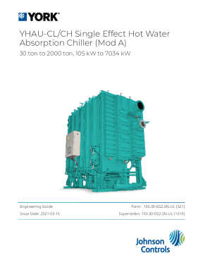 YHAU-CL/CH Single Effect Hot Water Absorption Chiller (Mod A) (Form 155.30-EG2.EN.UL)
