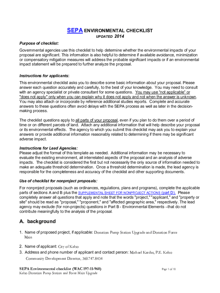 Fillable Online Environmental impact assessment screening checklist