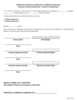 Request to Add or Change Alternate Supervisor
