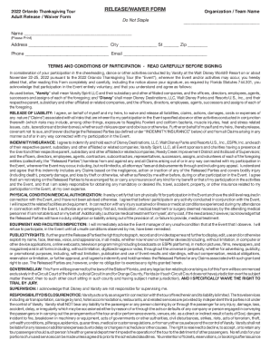 Fillable Online RELEASE/WAIVER FORM Fax Email Print - pdfFiller
