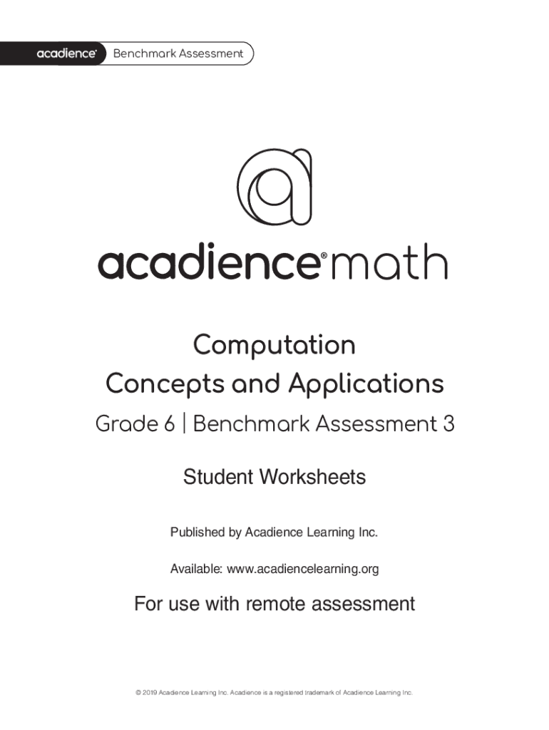 Fillable Online Acadience Math Concepts and Applications Fax Email Print pdfFiller