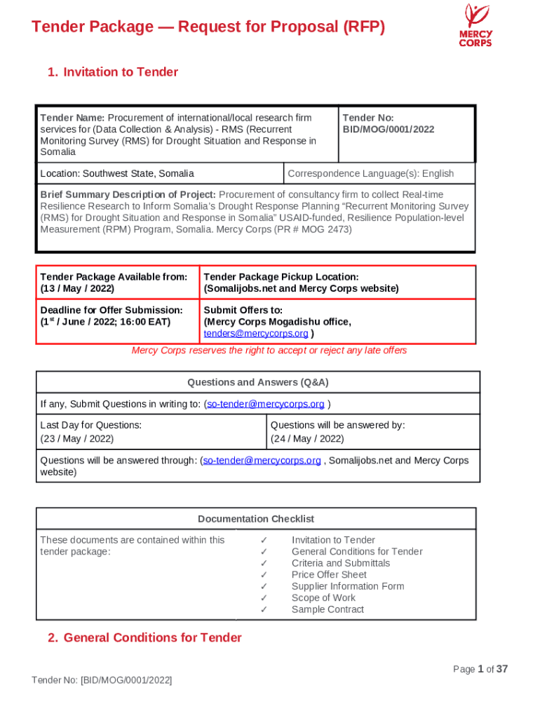 Request for Proposal (RFP) Invitation to Tender Doc Template pdfFiller