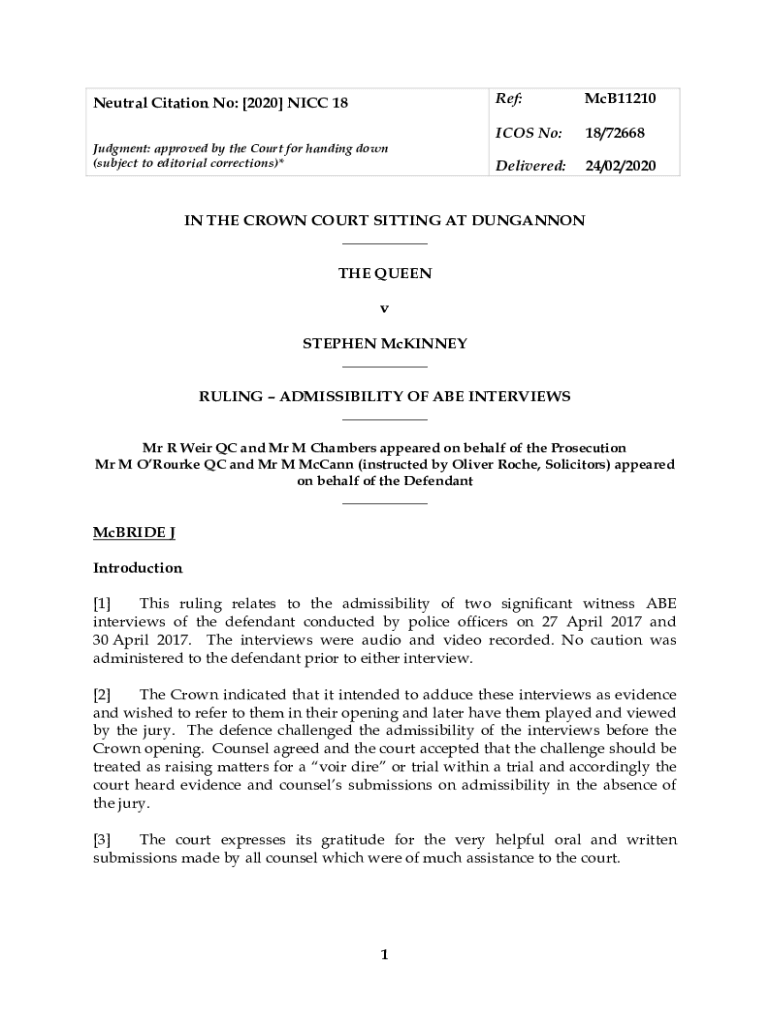 Fillable Online IN THE CROWN COURT SITTING AT DUNGANNON Fax Email Print pdfFiller