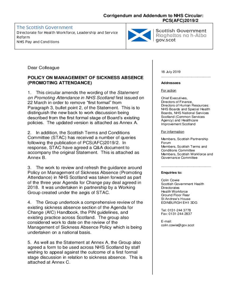 Fillable Online NHS Agenda for Change review scope gov.scot Fax Email Print pdfFiller