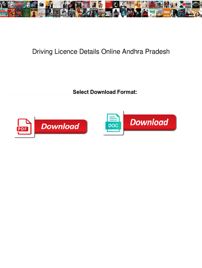 Fillable Online Driving Licence Details Online Andhra Pradesh. Driving