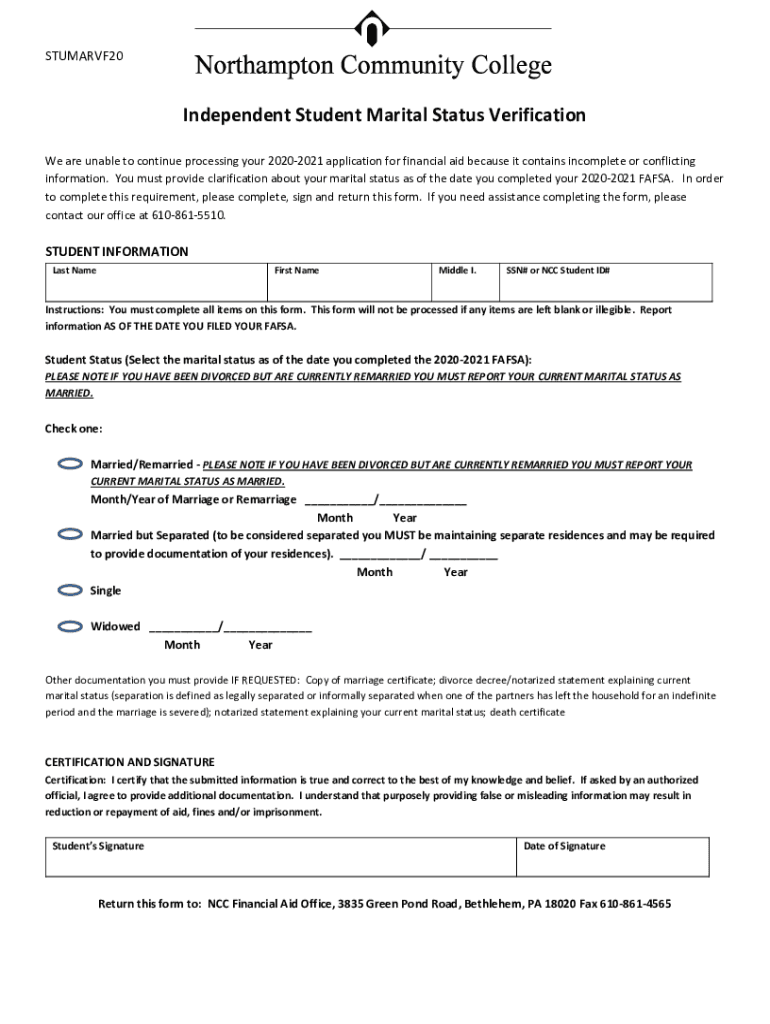 Fillable Online You must provide clarification about your marital