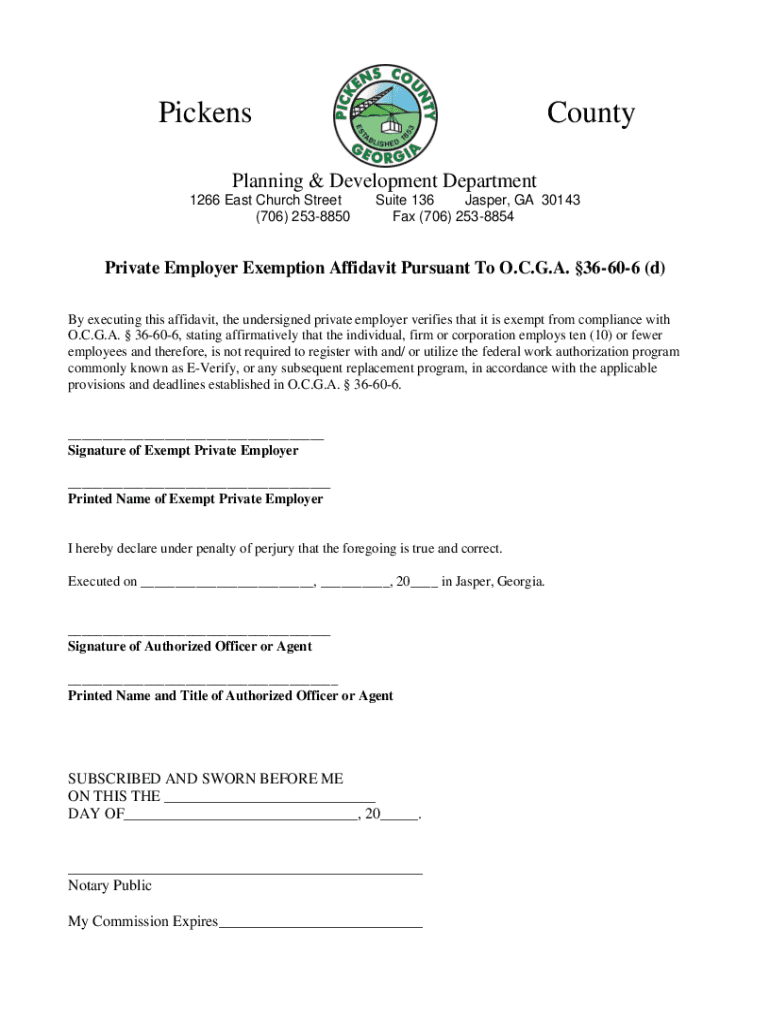 Planning - Documents & Forms - Pickens County Preview on Page 1