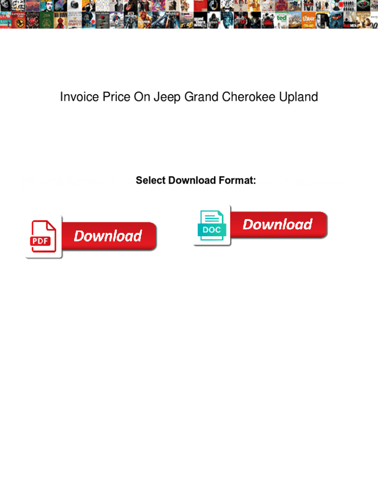 Fillable Online Invoice Price On Jeep Grand Cherokee Upland. Invoice
