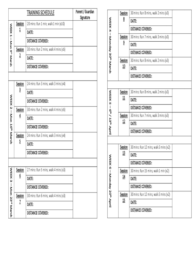 Fillable Online A 10-week walk-jog-run plan for complete beginners Fax ...
