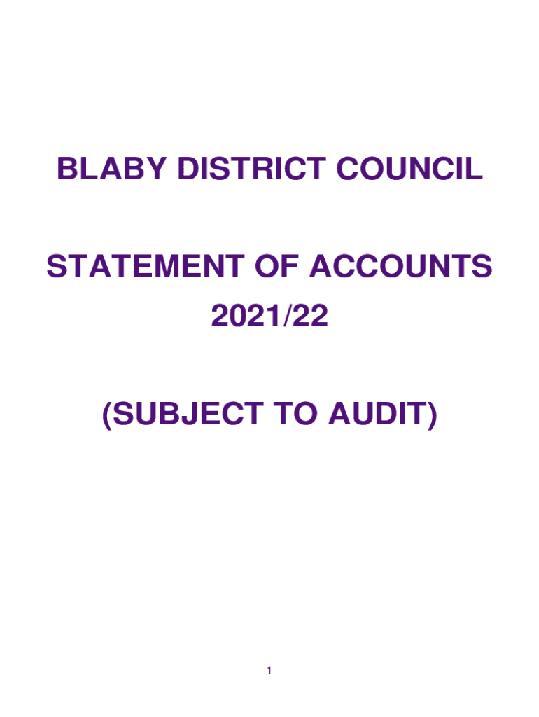 Fillable Online blaby district council statement of accounts 2020/21