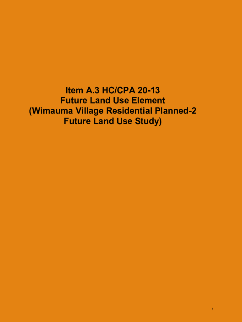 Fillable Online TABLE OF CONTENTS FUTURE LAND USE ELEMENT I ... Fax ...