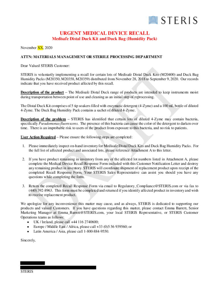 Fillable Online Medisafe Distal Duck Kit and Duck Bag (Humidity Pack) Fax Email Print pdfFiller