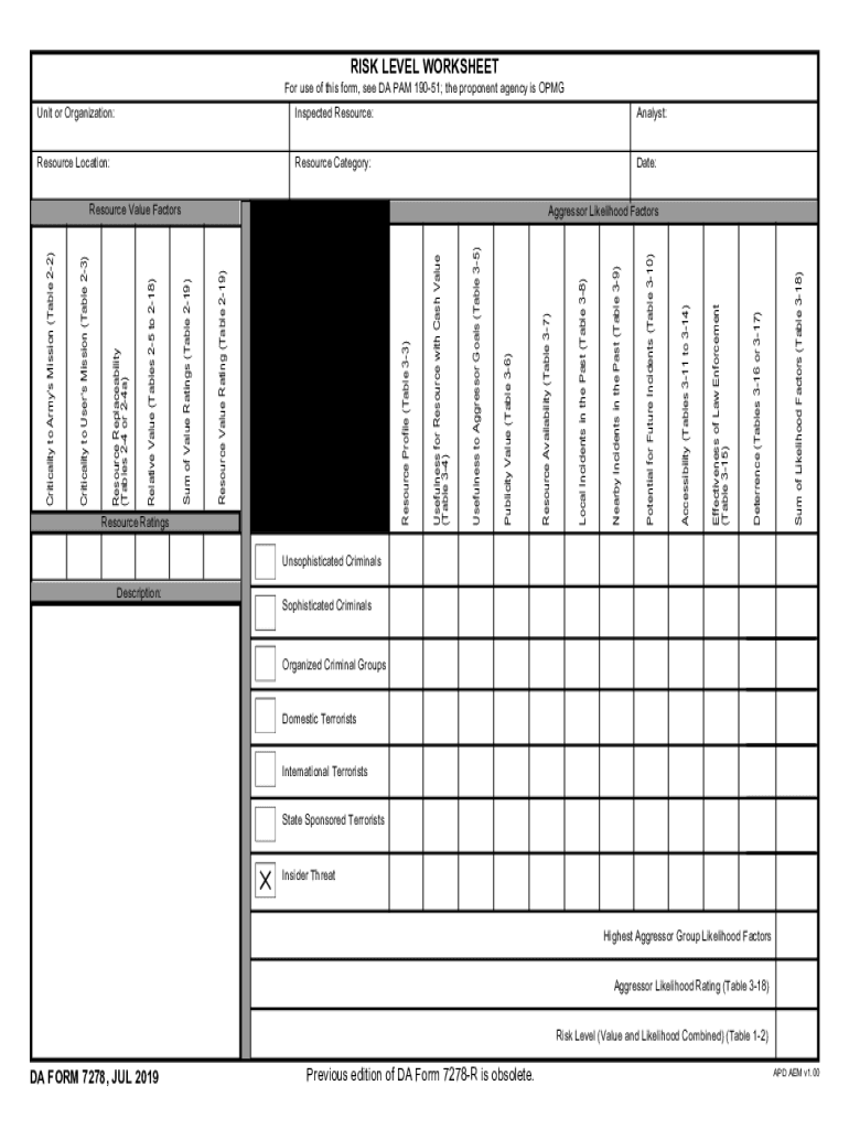 da form 7278 Preview on Page 1