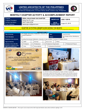 Fillable Online quarter chapter activity & accomplishment report Fax ...
