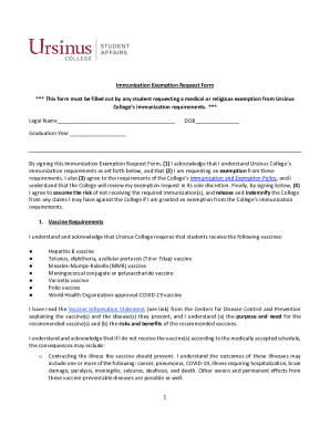 Fillable Online 1 Immunization Exemption Request Form *** This form ...