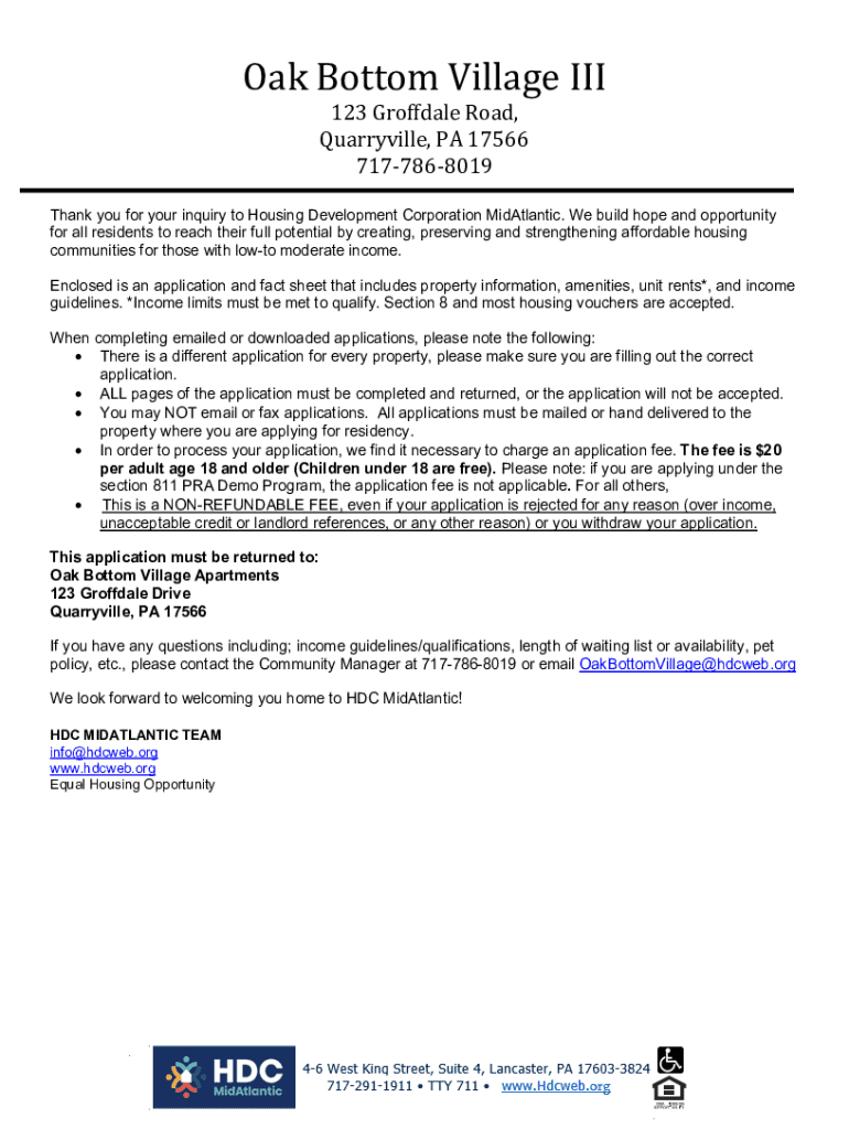 Completable En línea Oak Bottom Village I Apartments HDC Mid Atlantic