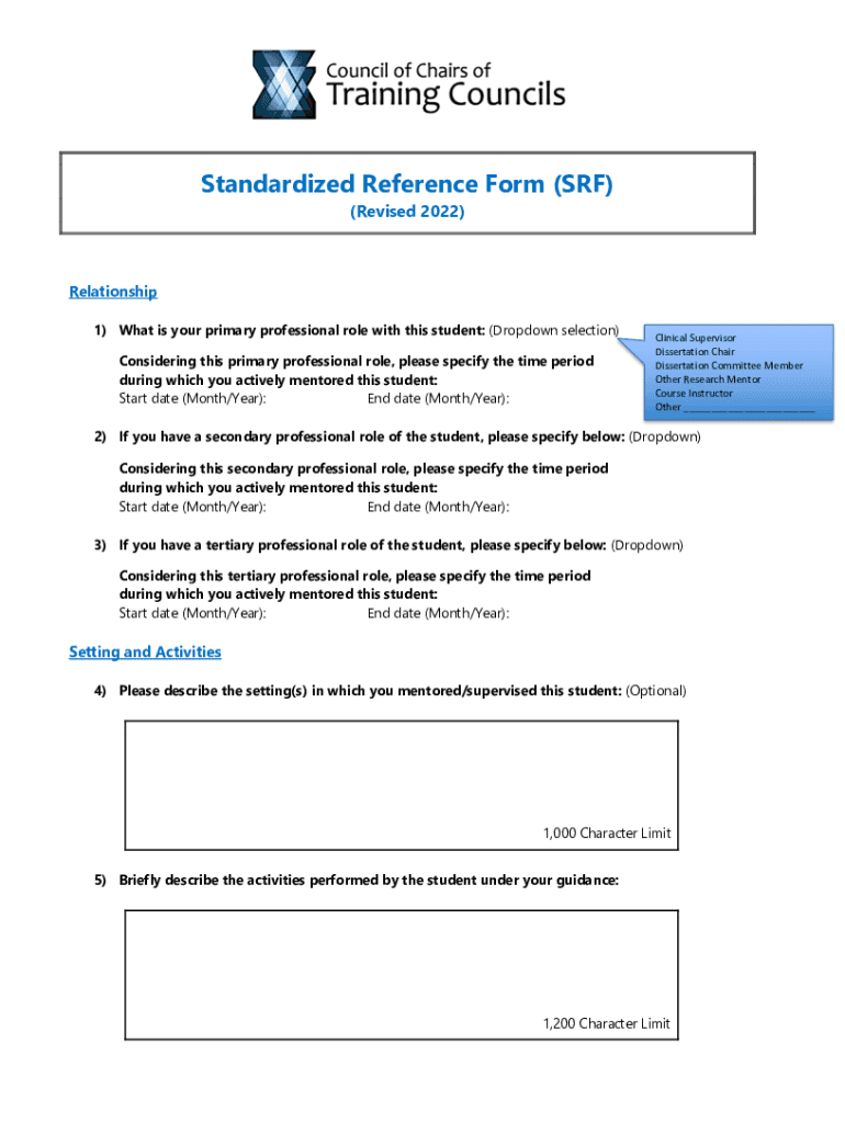 Fillable Online Standardized Reference Form (SRF) Fax Email Print